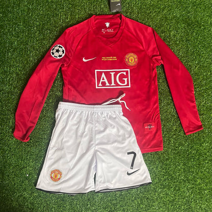 Cristiano Ronaldo 7 - Manchester United 2008 Final Red Long Sleeve Football Jersey Kit
