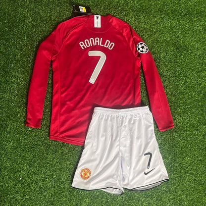 Cristiano Ronaldo 7 - Manchester United 2008 Final Red Long Sleeve Football Jersey Kit