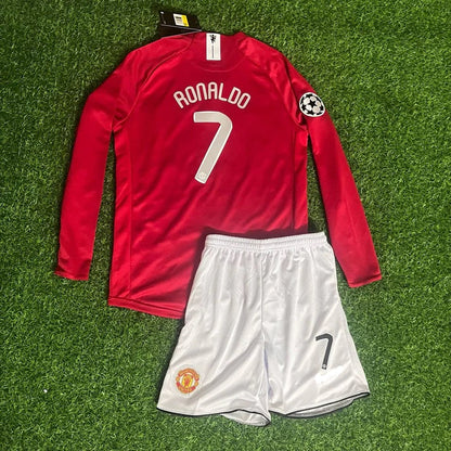 Cristiano Ronaldo 7 - Manchester United 2008 Final Red Long Sleeve Football Jersey Kit