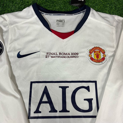 Ji sung-Park 13 Manchester United 2009 Champions Leage Final Rome Retro Long Sleeve Football Jersey