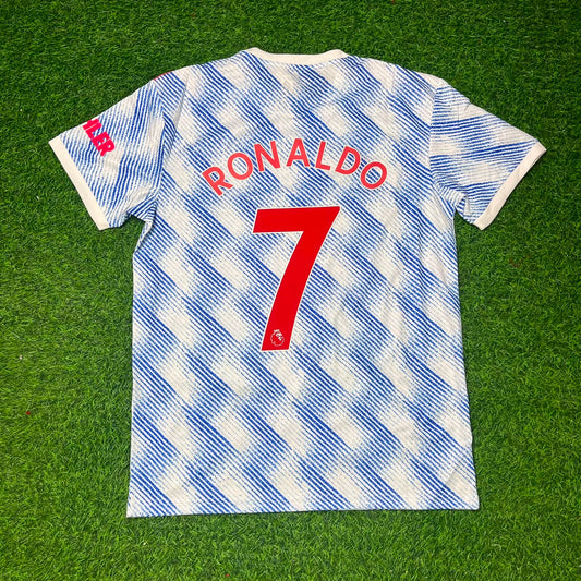 Cristiano Ronaldo Manchester United 2021-2022 Final Season Away Retro Football Jersey Kit