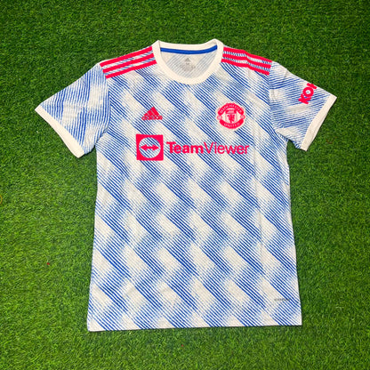 Bruno Fernandes Manchester United 2021-2022 Final Season Away Retro Football Jersey Kit