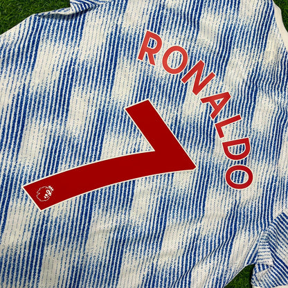 Cristiano Ronaldo Manchester United 2021-2022 Final Season Away Retro Football Jersey Kit