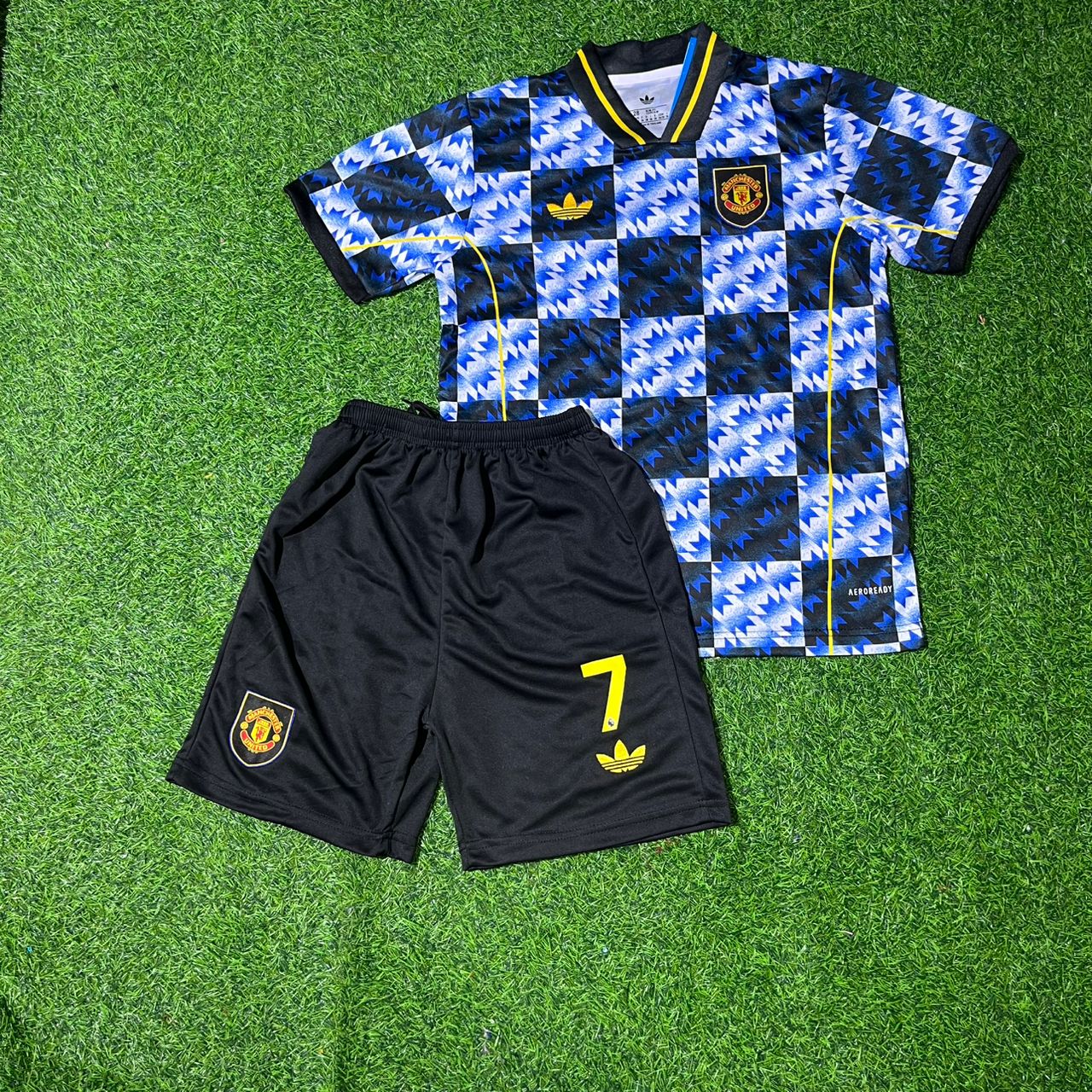 Cristiano Ronaldo Manchester United Combo Color Children Set Retro Football Jersey Kit