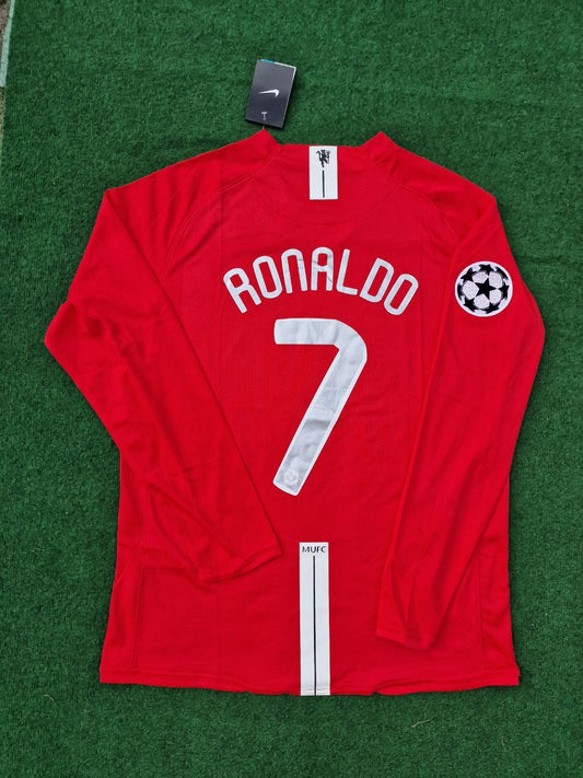 Cristiano Ronaldo Manchester United 2008 Champions Leage Final Moscow Retro Long Sleeve Football Jersey Kit