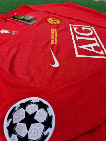 Cristiano Ronaldo Manchester United 2008 Champions Leage Final Moscow Retro Long Sleeve Football Jersey Kit