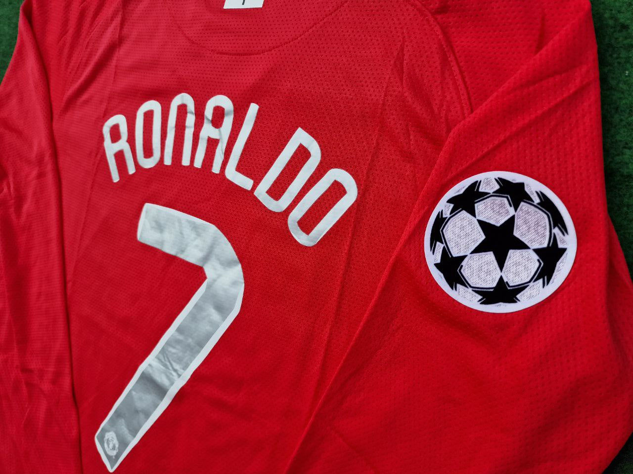 Cristiano Ronaldo Manchester United 2008 Champions Leage Final Moscow Retro Long Sleeve Football Jersey Kit
