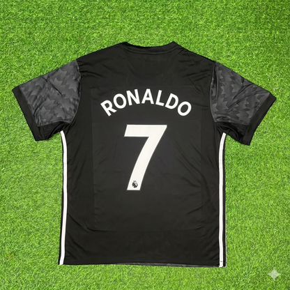 Cristiano Ronaldo Manchester United Black Retro Football Jersey Kit
