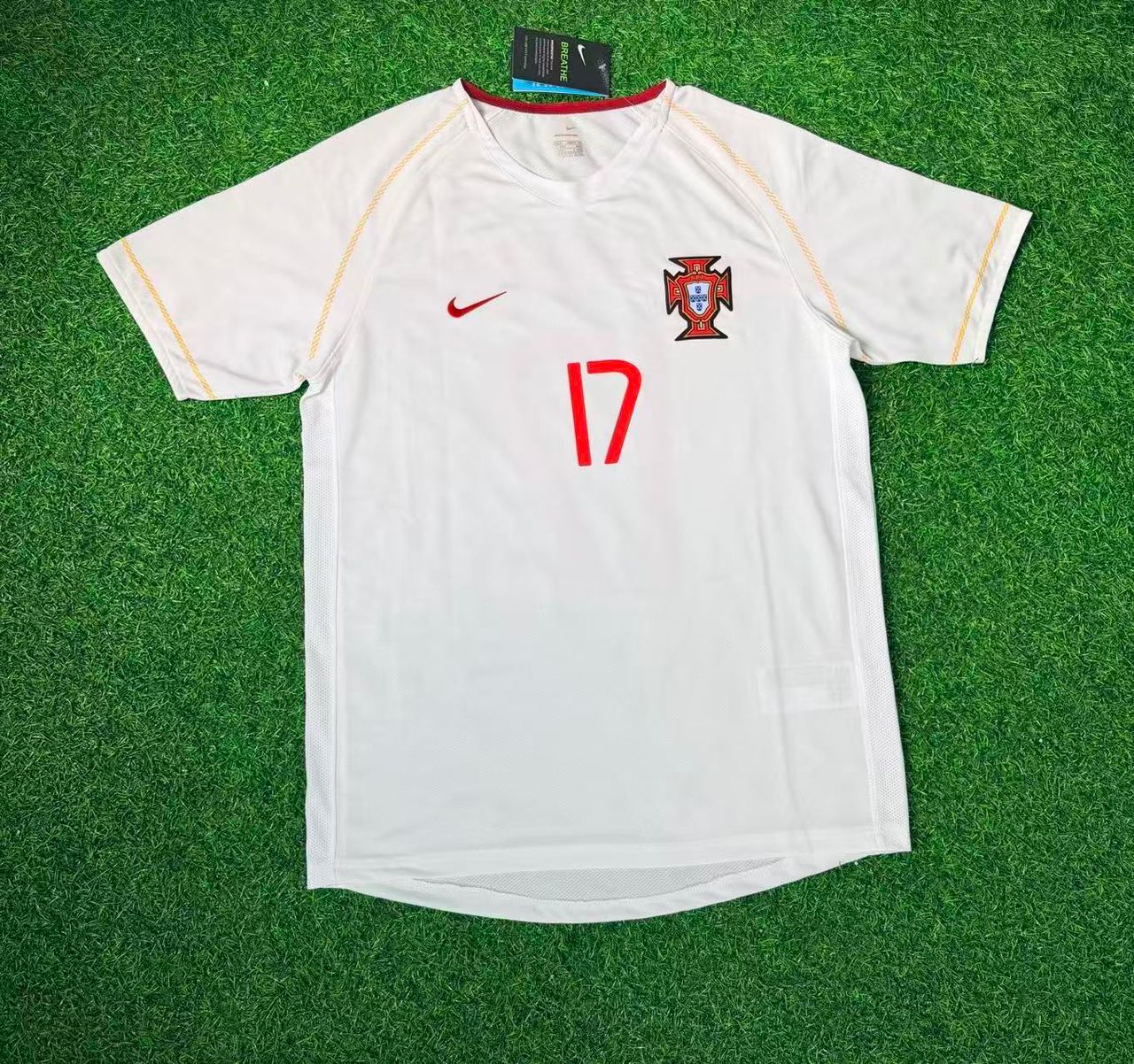 Cristiano Ronaldo Portugal 2002/2004 Retro White Debut Football Jersey Kit