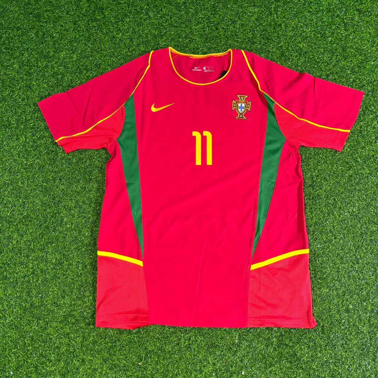 Cristiano Ronaldo Number 11 Portugal 2002 Retro Home Red Football Jersey Kit