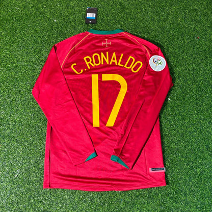 Portugal World Cup 2006 Cristiano Ronaldo Long Sleeve Retro Football Jersey