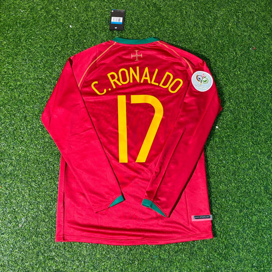 Portugal World Cup 2006 Cristiano Ronaldo Long Sleeve Retro Football Jersey