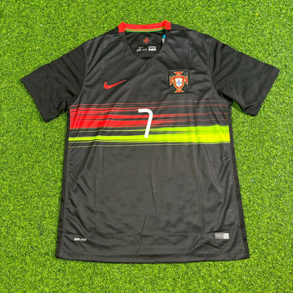 Cristiano Ronaldo Portugal 2014-2015 Black Retro Football Jersey Kit
