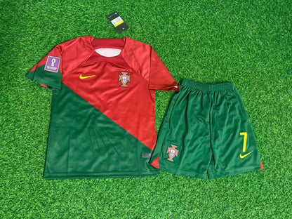 Portugal World Cup 2022 Cristiano Ronaldo #7 Home Retro Football Jersey