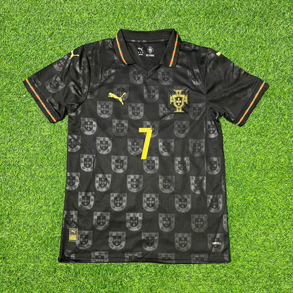Cristiano Ronaldo Portugal 2025/26 Black Football Jersey Kit