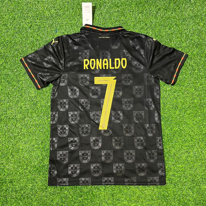 Cristiano Ronaldo Portugal 2025/26 Black Football Jersey Kit