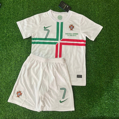 Cristiano Ronaldo Portugal 2012 White Ronaldo Kids Kit Football Jersey Kit for Children