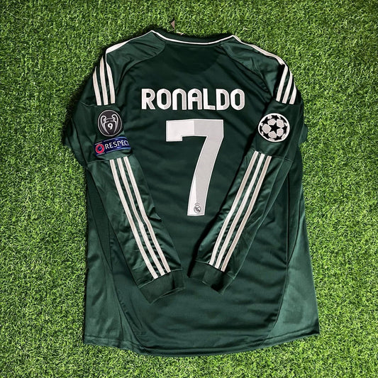 Cristiano Ronaldo Real Madrid 2012-2013 Green Champions League Patch Retro Jersey