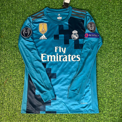 Cristiano Ronaldo Real Madrid 2017 - 18 Champions League Long Sleeve Football Jersey Kit