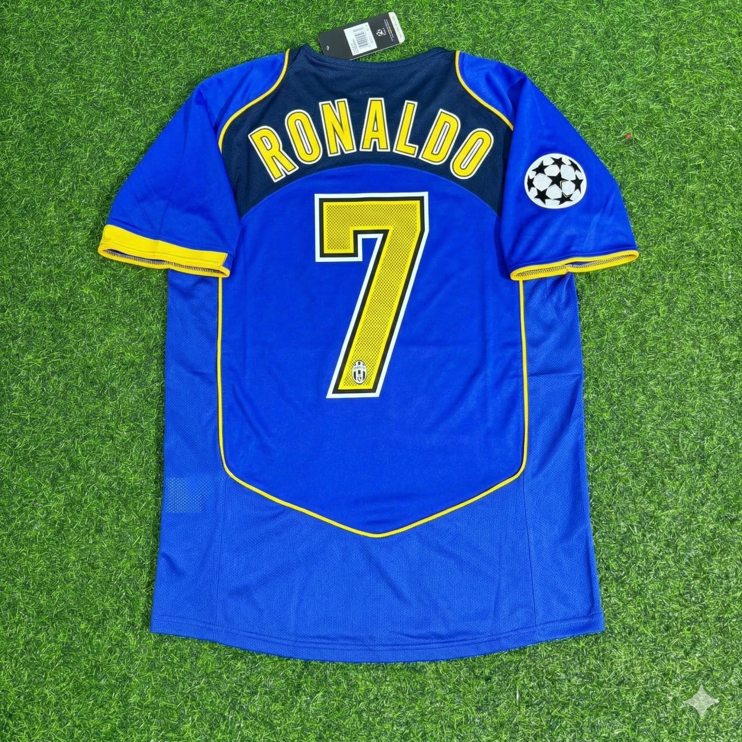 Cristiano Ronaldo Juventus Blue Retro Football Jersey Kit
