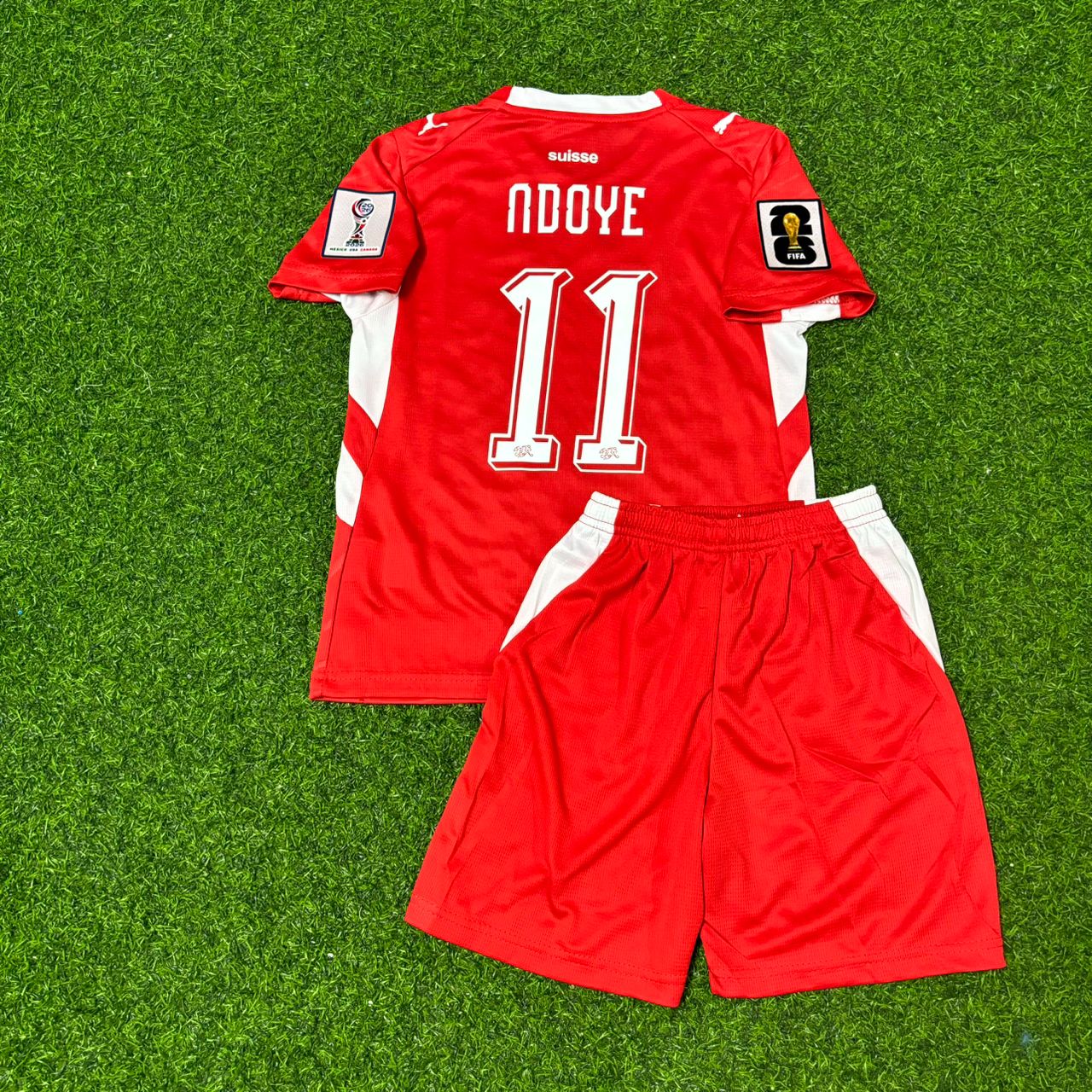 Switzerland World Cup 2026 Dan Ndoye #11 Kids Football Jersey