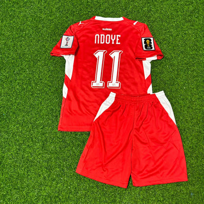 Switzerland World Cup 2026 Dan Ndoye #11 Kids Football Jersey