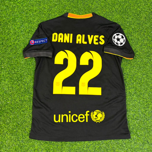 Dani Alves #22 Barcelona 2013-2014 Black Retro Football Jersey Kit