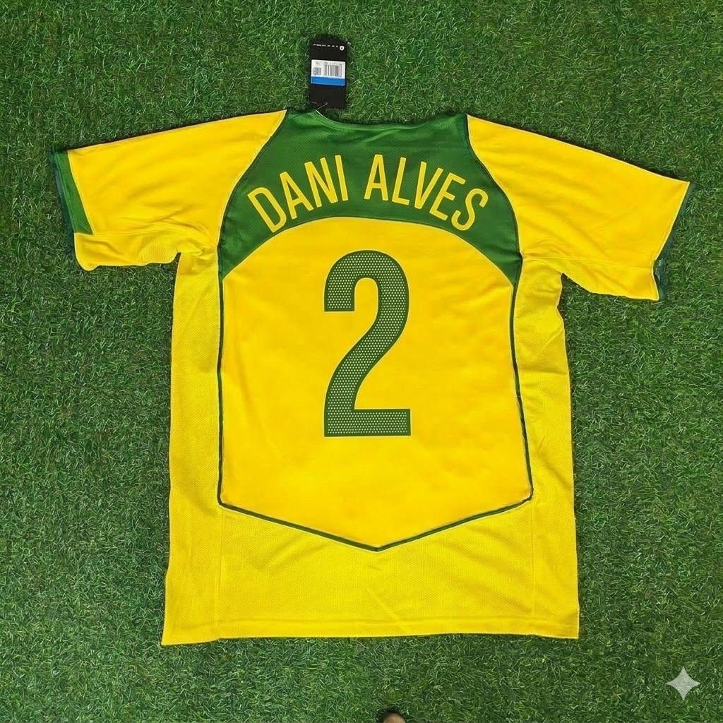 Dani Alves 2 Brazil Retro Football Jersey Kit