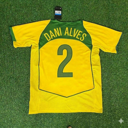 Dani Alves 2 Brazil Retro Football Jersey Kit