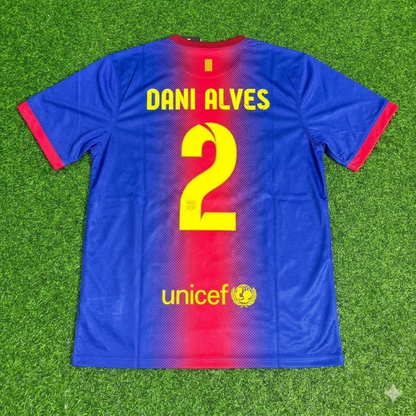 Dani Alves Barcelona 2012/2013 Retro Home Football Jersey Kit