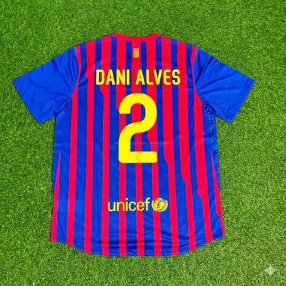 Dani Alves Barcelona 2011/2012 Retro Home Football Jersey Kit