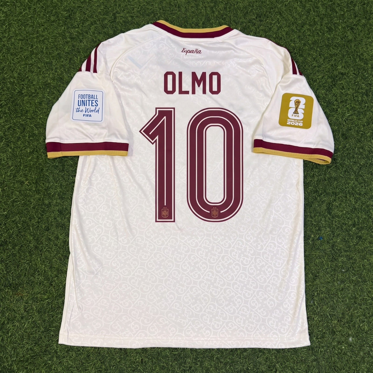 Spain Dani Olmo #10 Two Star 2026 World Cup Champions Away Football Jersey