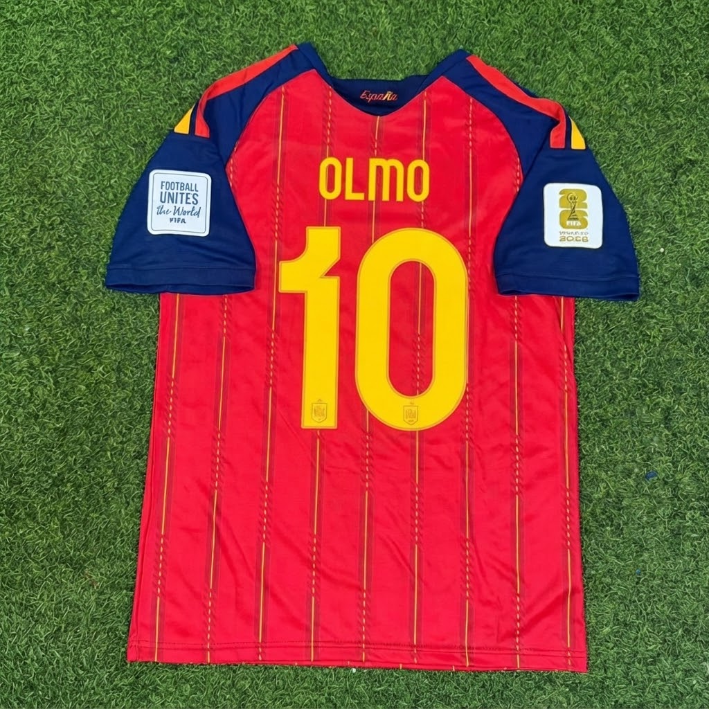 Dani Olmo #10 Spain Two Star 2026 World Cup Champions Home Football Jersey