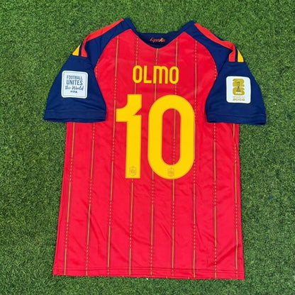 Dani Olmo #10 Spain Two Star 2026 World Cup Champions Home Football Jersey