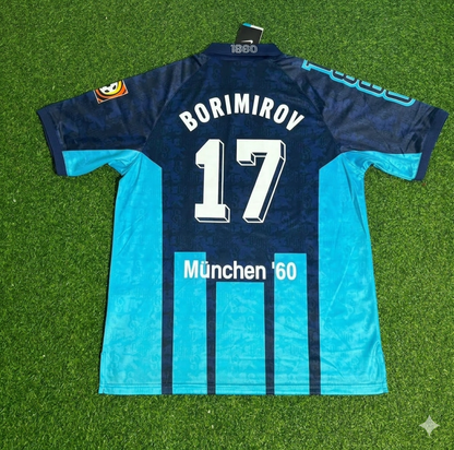 Daniel Borimirov TSV 1860 München Blaues Heim Retro Fußballtrikot Jersey