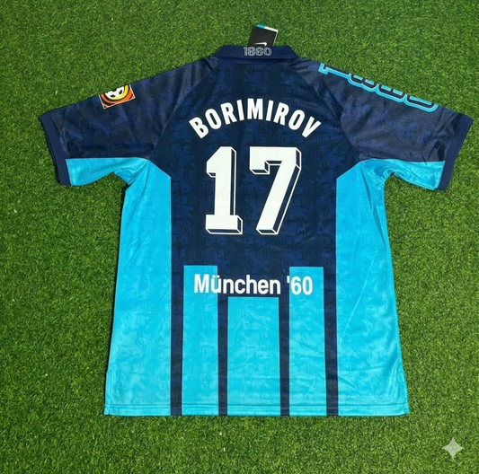 Daniel Borimirov TSV 1860 München Blaues Heim Retro Fußballtrikot Jersey