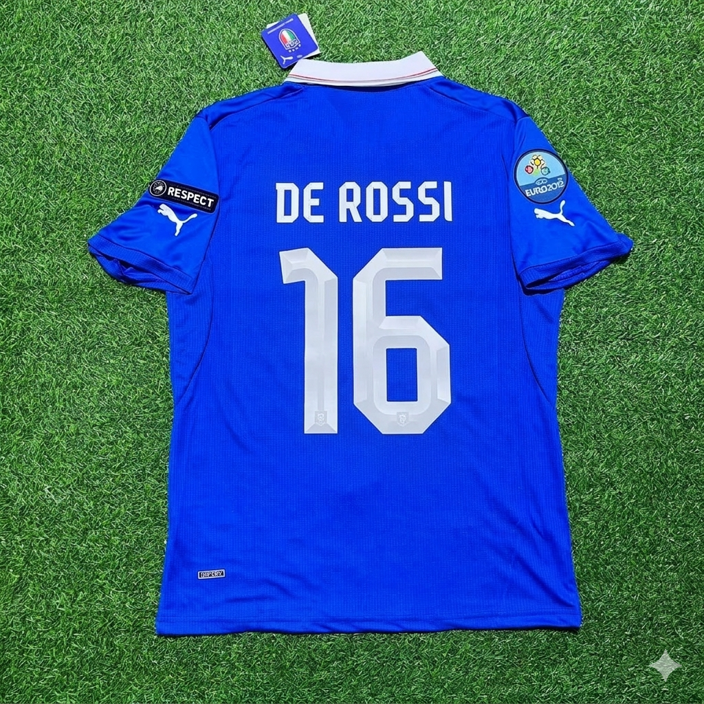 Italy EURO 2012 Daniele De Rossi 16- Retro Home Football Jersey