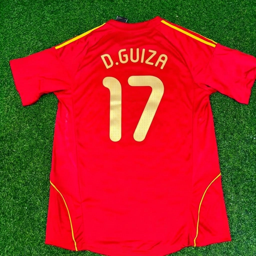 Daniel Guiza #17 Spain EURO 2008 Red Home Retro Football Jersey Paradise Edition
