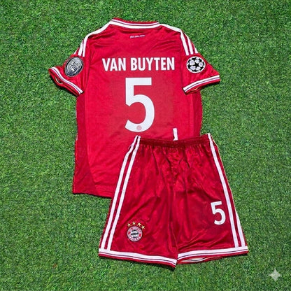 Daniel Van Buyten #5 Bayern Munich 2013 Champions League Final Kids Retro Kit Jersey