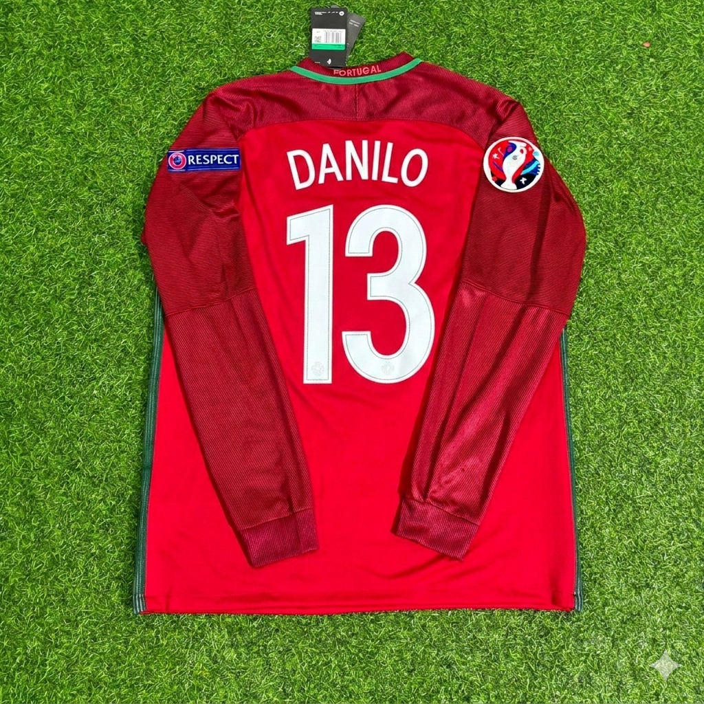 Portugal EURO 2016 Danilo 13- Final Long Sleeve Retro Football Jersey
