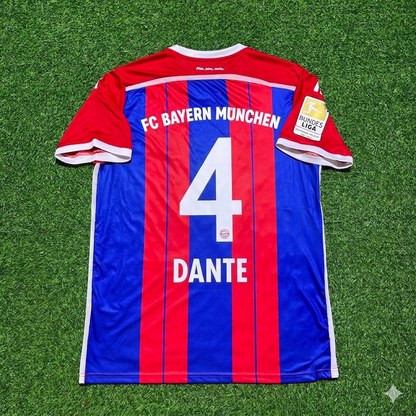 Dante #4 Bayern Munich 2014 2015 Home Retro Patch Football Jersey
