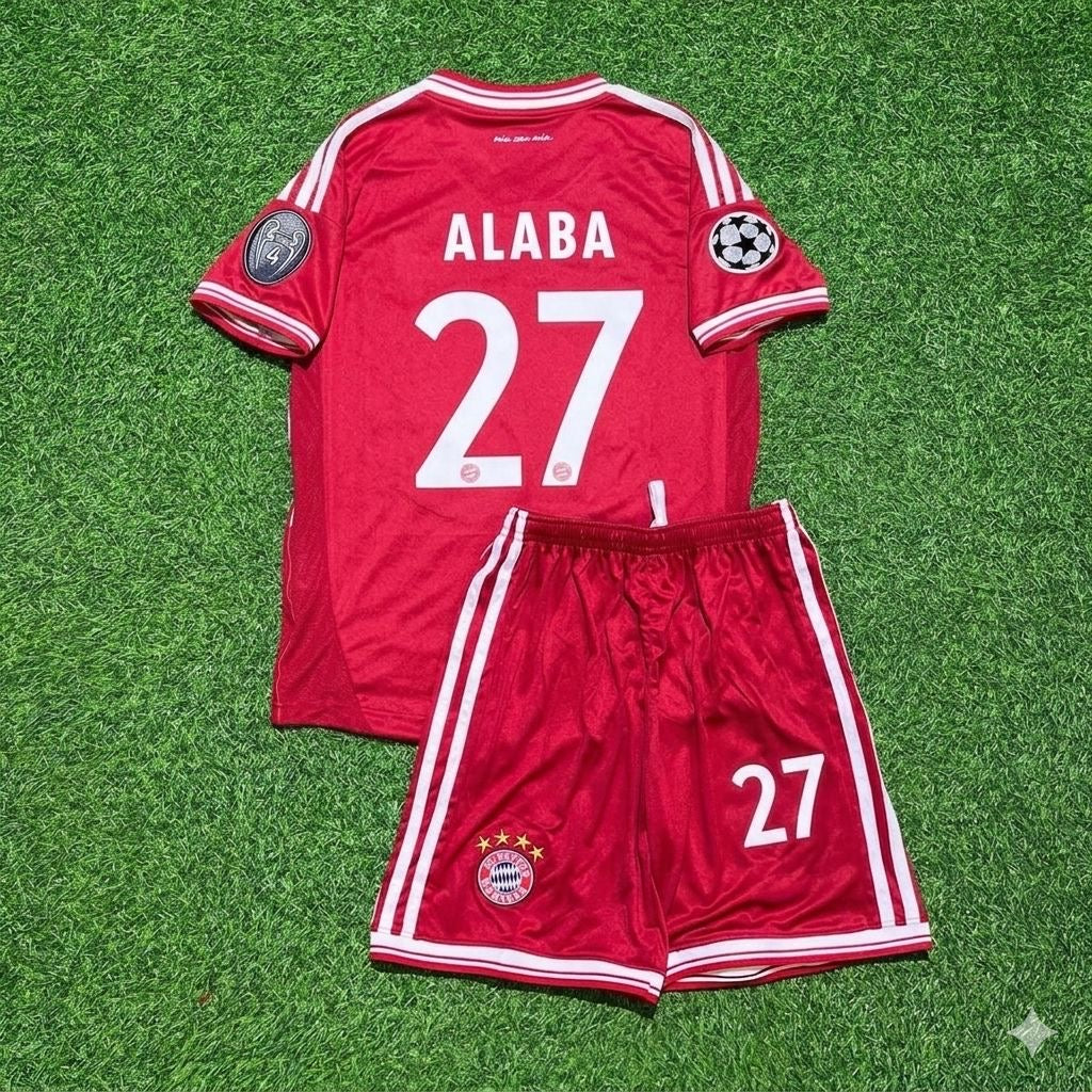 David Alaba #27 Bayern Munich 2013 Champions League Final Kids Retro Kit Jersey