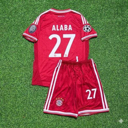 David Alaba #27 Bayern Munich 2013 Champions League Final Kids Retro Kit Jersey