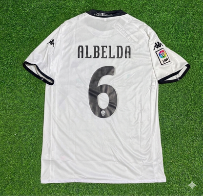 David Albelda #6 Valencia White Retro Football Jersey Kit