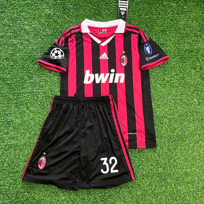 David Beckham AC Milan 2009/2010 Kids Retro Football Jersey Kit