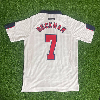 David Beckham England 1998 World Cup Retro Football Jersey Kit