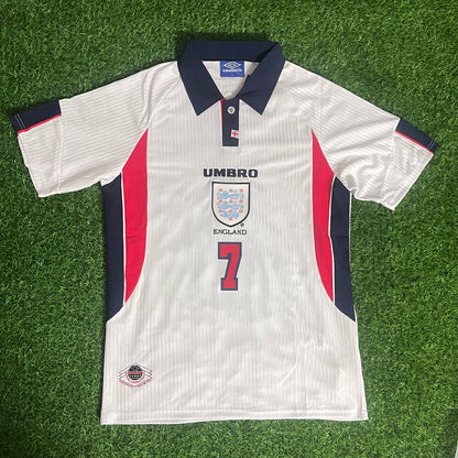 David Beckham England 1998 World Cup Retro Football Jersey Kit