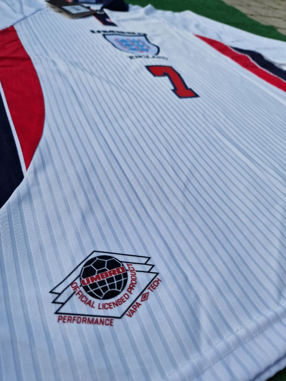 David Beckham England 1998 World Cup Retro Football Jersey Kit