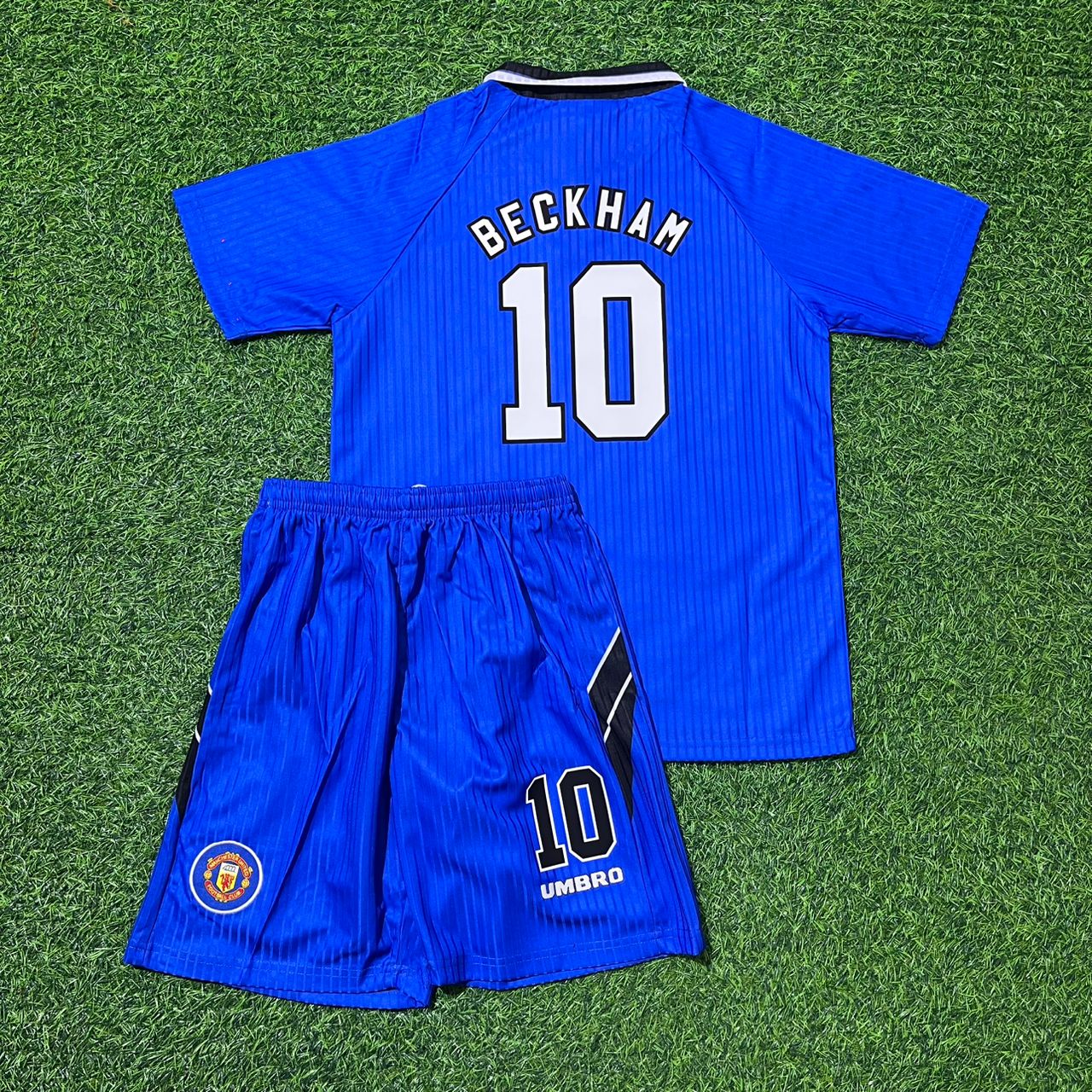 David Beckham Manchester United 1996/1997 Blue Retro Football Jersey Kit
