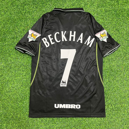 David Beckham Manchester United 1998 1999 Black Retro Football Jersey Kit